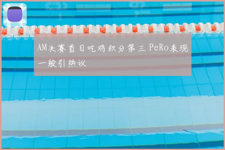 AM决赛首日吃鸡积分第三 PeRo表现一般引热议